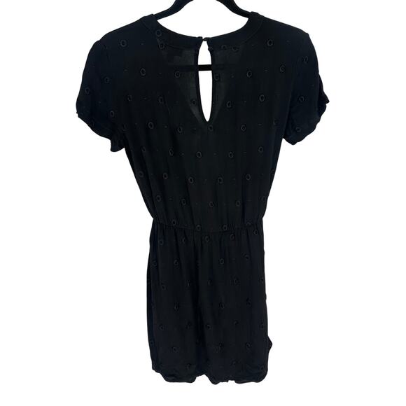 Anthropologie Ettwa Greenbrier Embroidered Romper Black Short Sleeve Bohemian XS - Picture 3 of 9